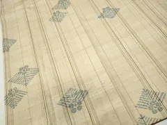 平和屋着物■上質な紬　幾何学間道　正絹　逸品　DABB5438qa