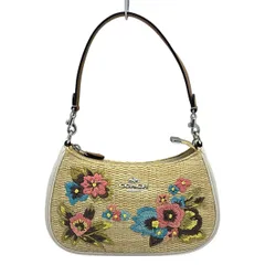 COACH(コーチ) ショルダーバッグ テリ ショルダー バッグ・フローラル エンブロイダリー CJ572 ベージュ×白×マルチ レザー