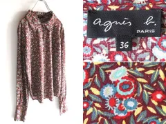 コレクション使用同柄 agnes b. アニエスベー 2019AW 花柄 フラワー柄 レーヨンシャツ ブラウス 36