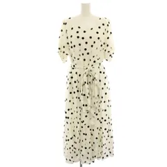 ザヴァージニア The Virgnia ワンピース 900 白 ホワイト 水玉 ドット Vネック 半袖 ロング マキシ /HN