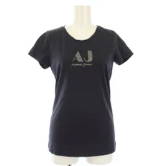 アルマーニ ジーンズ ARMANI JEANS Tシャツ 40 紺 ネイビー 半袖 ラウンドネック ロゴ /TK