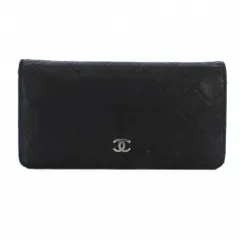 シャネル CHANEL マトラッセ ココマーク 長財布 二つ折り レザー 黒 /KH ■OH