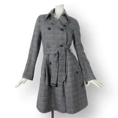 26【極美品】ポールスミス ブラック トレンチコート 40 グレンチェック レディース ★使用感少ない★ M 9号 Paul Smith BLACK
