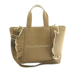 ジルバイジルスチュアート JILL by JILLSTUART 2WAY フリルトートバッグ ショルダーバッグ キャンバス ベージュ /MI ■OS