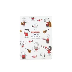 スクエア スヌーピー 手帳 2026年 A6 マンスリー 白 18PD-1W (2025年10月始まり)