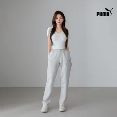 プーマ エッセンシャルズ フリース グレー スウェット パンツ