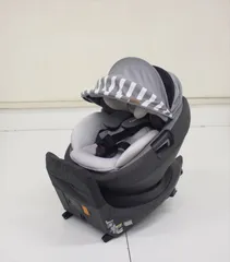 美品 THE S Air ISOFIX エッグショック ZA-670 ストライプグレー コンビ製チャイルドシート ISOFIX固定 新生児OK クリーニング済み B9621917