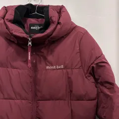 モンベル スモールロゴ タフダウン フード ハーフ ロングダウンジャケット