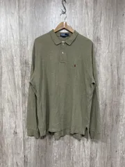 POLO RALPH LAUREN ポロ ラルフローレン 長袖 ロゴ刺繍 ポロシャツ sizeXL/グレー ◆■◎メンズ