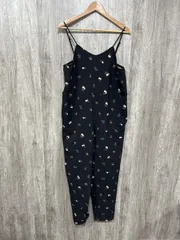 niko and ニコ アンド フルーツ柄 サロペット オールインワン sizeXL/黒 ■◆ レディース