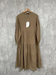 美品 CLASSICAL ELF クラシカルエルフ ふんわり モテワンピ バックリボン ティアード Iライン ワンピース sizeL/ベージュ ■◇ レディース