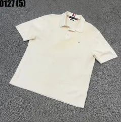 トミーヒルフィガー アイボリー 半袖 ポロTシャツ XL 0127