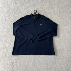 XXXL ラコステ メンズ ポロシャツ 長袖 ネイビー オーバーサイズ
