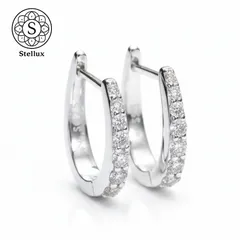 【鏡を見るのが好きになる】 モアサナイト×シルバー925ピアス/S925 刻印あり GRA鑑定書付/18Kプラチナコーティング/フープピアス 小ぶり 高見え 大人可愛い 上品 プレゼント 記念日 デート