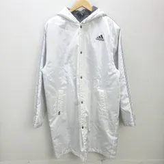 ｇ■アディダス/adidas ベンチコート/ロングダウンジャケット JＤ2004【Ｏ】白/men's/14【中古】■