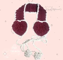 赤×白 ハートイヤーマフ