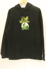 【中古】 HUF メンズパーカー L Pullover Hoodie HUF L 黒 ブラック 刺繍