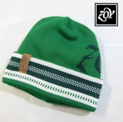 ※日310新品▼ ゾーイ ゴルフ ニット帽 ZOY Golf フェアアイル柄 ニット ビーニー 防寒 伸縮性 キャップ 保温性 アモッサ糸 グリーン系