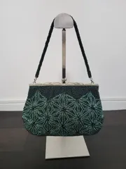 総ビーズバッグ 昭和レトロ がま口 手提げ パーティー クラッチバッグ 和装　和装用バッグ 着物 小紋 訪問着 上品　ビーズバック