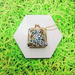 ミナペルホネン✨skyful スカイフル グレーmix✨ミニミニがま口