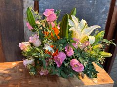 光触媒フラワー 季節を彩る 紫陽花とラベンダーの爽やかバスケット