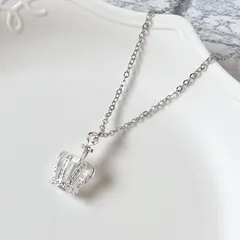 王冠 クラウン ネックレス ホワイトシルバー