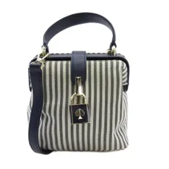 ケイトスペード KATE SPADE ストライプ ショルダーバッグ キャンバス ネイビー ■FF