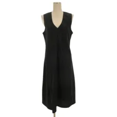 トミーヒルフィガー TOMMY HILFIGER ノースリーブ ワンピース リネン 10 ブラック 260122E ☆AA★