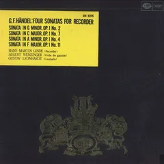 LP Hans Marrin Linde, August Wenz ヘンデル : レコーダーのための4つの奏鳴曲 SH5275 SEVEN SEAS /00260