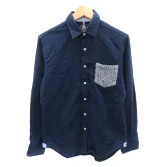 ビームスハート BEAMS HEART カジュアルシャツ 長袖 M 紺 ネイビー /YK38