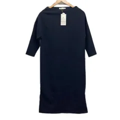 ロペピクニック ROPE Picnic タグ付き ワンピース ロング ノーカラー ストレッチ素材 紺 ネイビー 38 約M