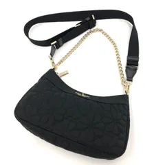 【現行】ケイトスペード 2way ショルダーバッグ フラワー コンバーチブル クロスボディ ハート キルティング 黒 斜め掛け