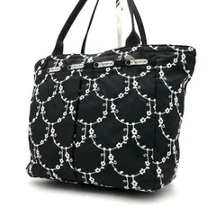 レスポートサック トートバッグ 刺繍 花柄 ブラック 黒 軽量 LeSportsac