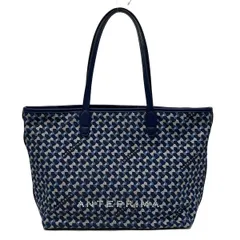 ANTEPRIMA MISTO(アンテプリマミスト) ショルダーバッグ - ネイビー×ブルー×シルバー リボン/ラメ/ラインストーン レザー