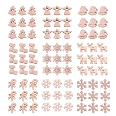 【新品】100枚セット（スタイル1） 手芸材料 部屋飾り 知育玩具 木製カード 工芸品 木材チップ DIY素材 木製スライス クリスマスオーナメント 木片 BESTOYARD