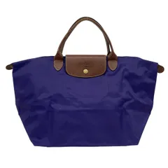 LONGCHAMP(ロンシャン) ハンドバッグ ル・プリアージュオリジナル パープル×ダークブラウン 折りたたみ レザー