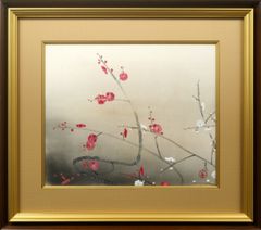 前田 青邨「紅梅」日本画・10号大 文化勲章 小林古径、安田靫彦と共に