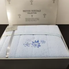 ブリティッシュ ヘリテージ コレクション ウォッシャブルケット(140×190)花柄刺繍入り 訳あり A1241A10