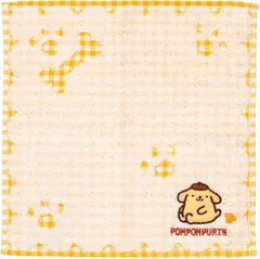 ポムポムプリン プリン　プチタオル　チェック ハンカチ 583201 　定形外配送