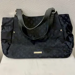 【美品】 russet/ラシット/トートバッグ/黒/ナイロン/レザー/モノグラム柄/大容量/日本製/No.32