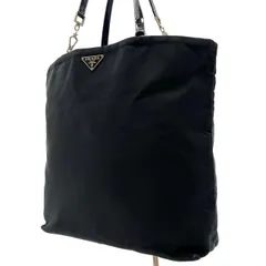 【良品】PRADA プラダ 三角プレート ハンドバッグ トート レディース y2k 男女兼用 ヴィンテージ ブラック 黒色のサムネイル