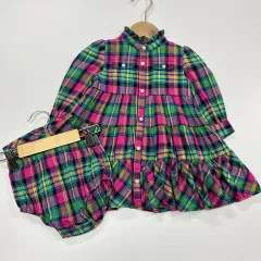 9m 75 ラルフローレン Polo Kids(ポロキッズ) チェック ONE PIECE セット