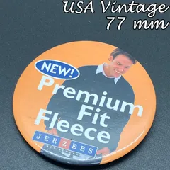 缶バッチ　ビンテージ　輸入 アメリカ 『 ジャージーズ フリース プレミアムフィット アクティブウェア 』 当時物　ヴィンテージ　バッジ　ピン　※ メッセージ　ノベルティー　キャンペーン　( BAT3149 )