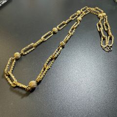 シルバー925 ムーンカット ボールチェーン ネックレス ゴールド