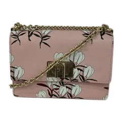 FURLA(フルラ) ショルダーバッグ 1927 ライトピンク×白×マルチ チェーンショルダー/クロスボディ/花柄 レザー