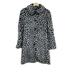 メゾン ド リーファー コート サイズ38 M レディース美品  - ライトグレー×ダークグレー×黒 長袖/フェイクファー/ダルメシアン柄/冬