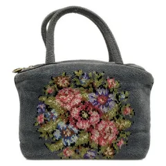 FEILER(フェイラー) ハンドバッグ美品  - グレー×ピンク×マルチ 花柄