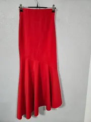 レッド フリル 밴딩 ロング丈スカート 55