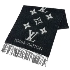 ルイ・ヴィトン Louis Vuitton エシャルプ レイキャビック ストール マフラー カシミヤ ブラック レディース 【中古】
