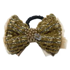 LUDLOW(ラドロー) アクセサリー - ライトブラウン×ピンクベージュ×黒 ヘアゴム/ビーズ/ビジュー/リボン